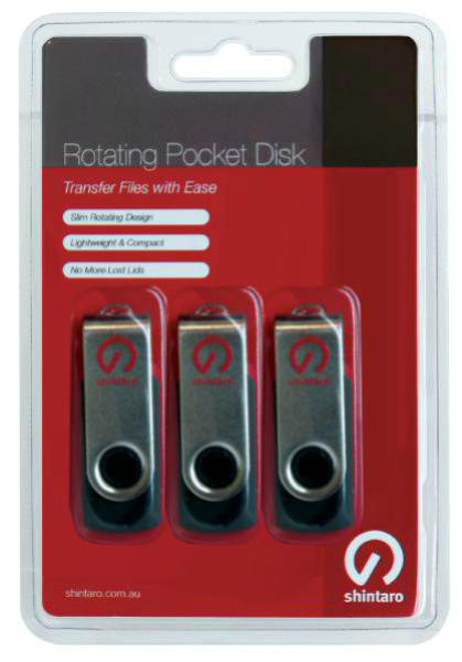 Shintaro 16GB Rotating Pocket Disk 3 Pk