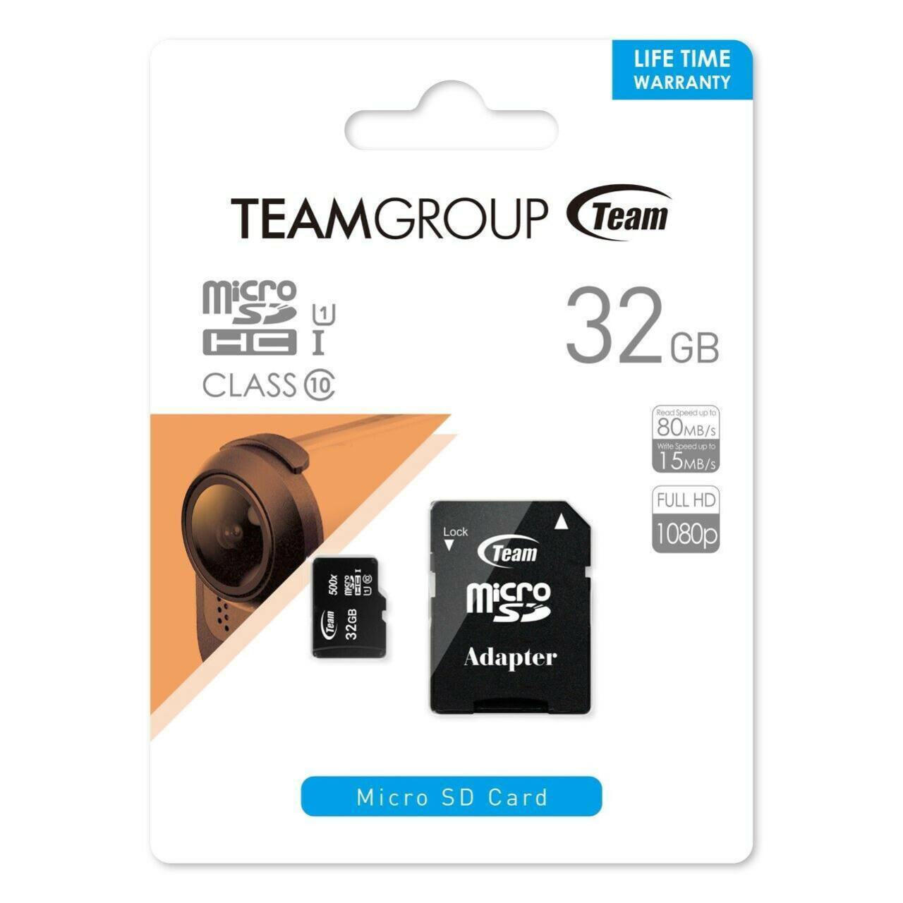 Team Group 32GB Micro SDHC UHS-I U1 C10 Memory Card
