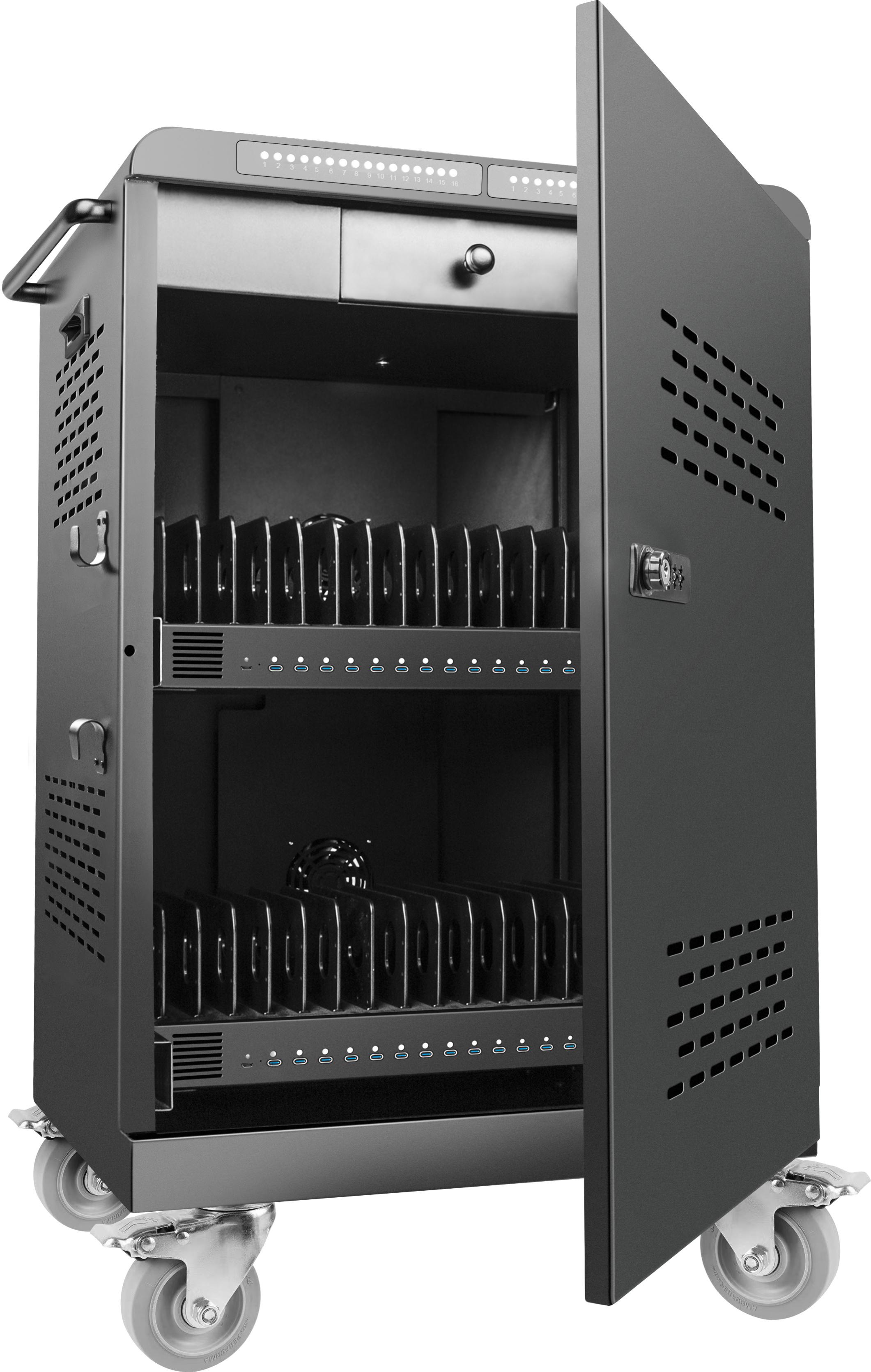 Shintaro 32-Port USB-C 2000W Charging Trolley