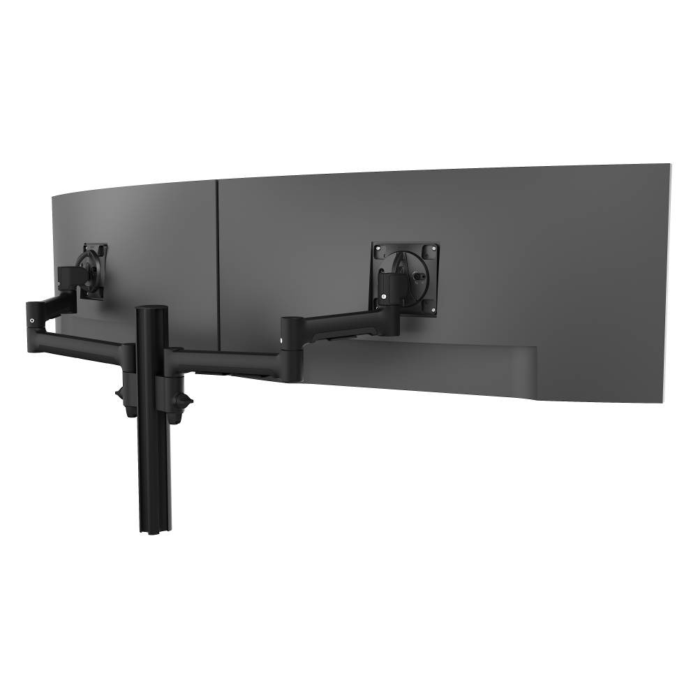 Atdec AWMS-2-5940 Dual Extended-Reach Arms on Post C-Clamp Black