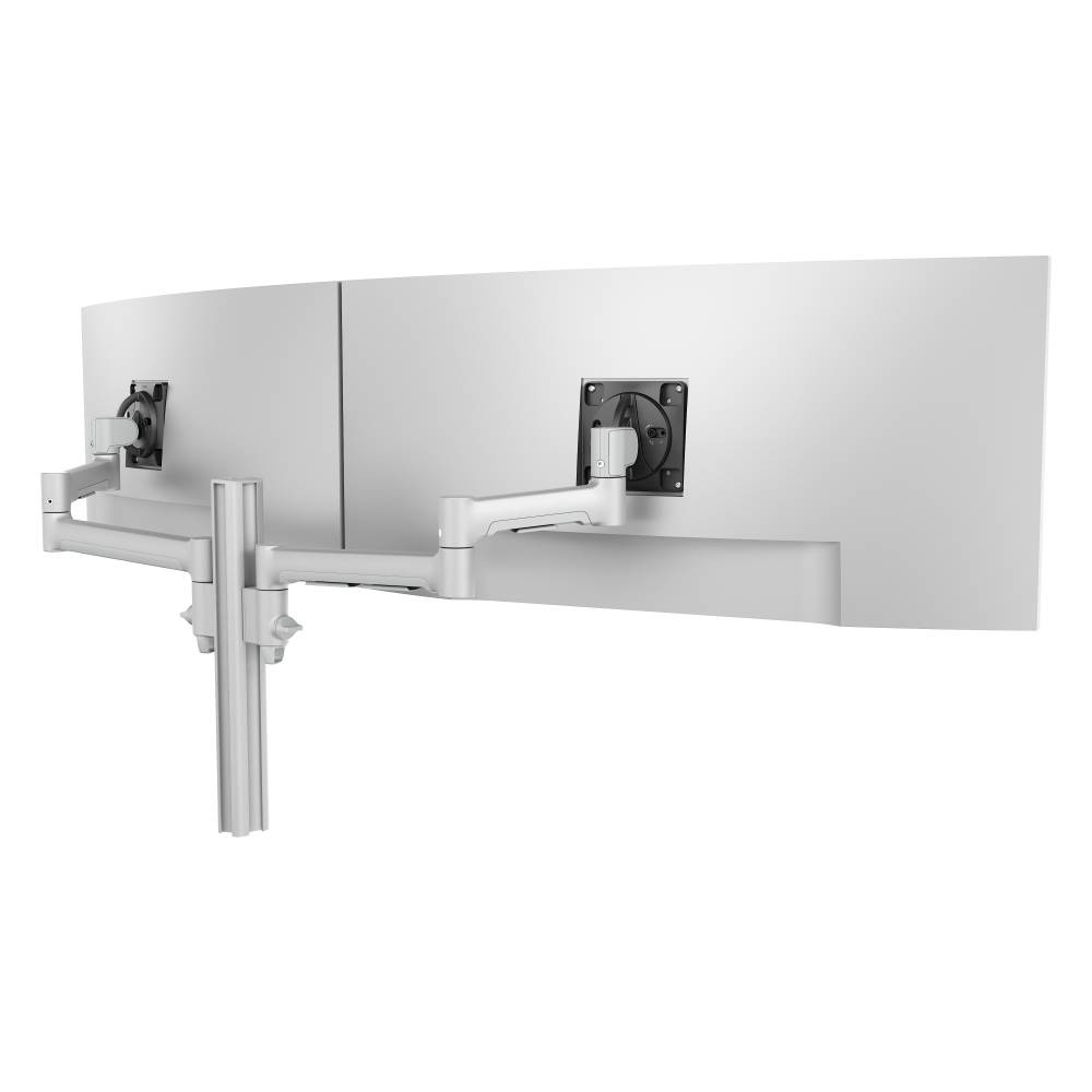 Atdec AWMS-2-5940 Dual Extended-Reach Arms on Post C-Clamp Silver